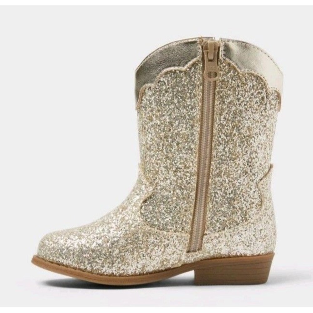 Cat & Jack Toddler Dallas Glitter Western Boots - Picture 2 of 3